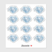 Monogram hinzufügen oder Niedlich Heart Diamond Fu Aufkleber (Blatt)