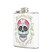 Monogram Hipster Sugar Skull Flachmann (Links)