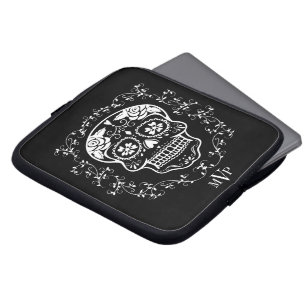 Monogram Hipster White Sugar Skull Laptopschutzhülle