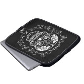 Monogram Hipster White Sugar Skull Laptopschutzhülle (Vorne Knopf)