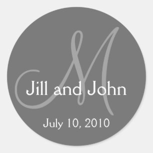 Monogram Hochzeitbride Groom Gray Aufkleber