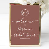 Monogram Hochzeitsdusche Willkommensschild Poster