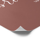 Monogram Hochzeitsdusche Willkommensschild Poster (Ecke)