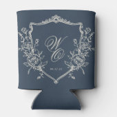 Monogram-Hochzeitsgeschenk für klassisches Marineb Dosenkühler (Rückseite)