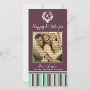 Monogram Holiday Foto Card Kräne-Streifen :: 01 Feiertagskarte