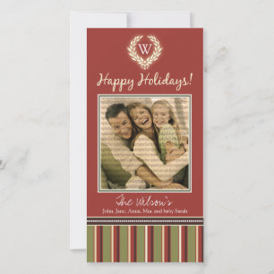 Monogram Holiday Foto Card Kräne-Streifen :: 05 Feiertagskarte