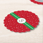 Monogram, Holiday Red Green, White Stars Untersetzer (angewinkelt)
