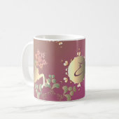 Monogram Holiday Snowflakes und Rentier Kaffeetasse (Vorderseite Links)