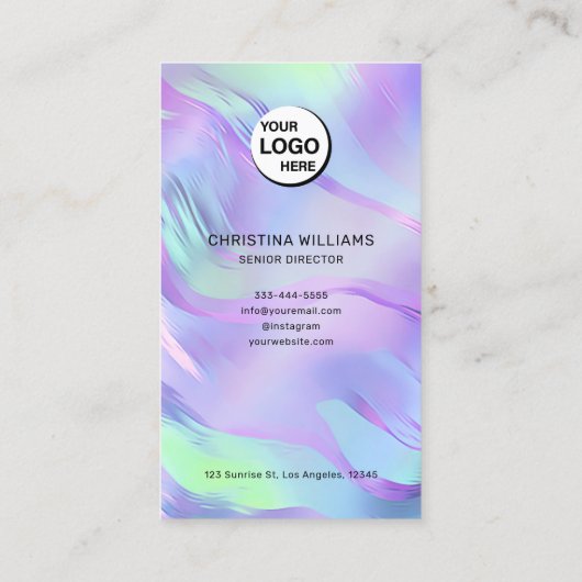 Monogram Holographic QR Code Visitenkarte (Rückseite)