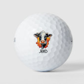 Monogram Holstein Cow Cattle Beef Animal Golfball (Vorderseite)