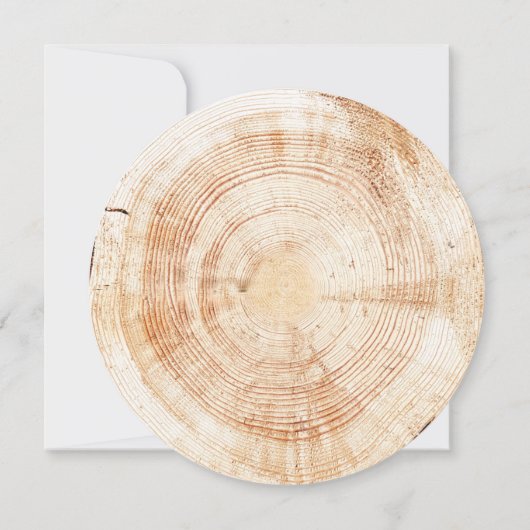 Monogram Holzbaum Grain Einzigartiges Rustikales H Einladung (Rückseite)