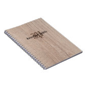 Monogram Holzbrett sieht alte Skriptvorlage aus Notizblock (Rechte Seite)