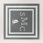 MONOGRAM Holzkohle Grau Festfarbe schlicht Puzzle (Horizontal)