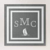 MONOGRAM Holzkohle Grau Festfarbe schlicht Puzzle (Vertikal)