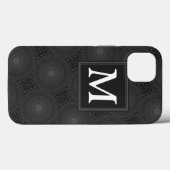Monogram Holzkohlezirkeln Muster Case-Mate iPhone Hülle (Rückseite (Horizontal))