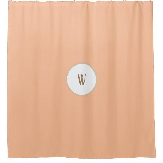 Monogram Honey Peach Fuzz Dijon Duschvorhang (Vorderseite)