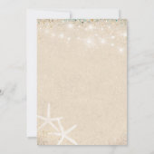 Monogram Hörer bei der Hochzeit am Sandstrand Einladung (Rückseite)