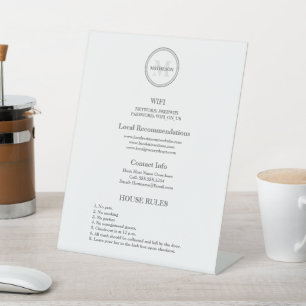 Monogram Hospitality Hotel Guest Wifi und Regeln Sockelschild