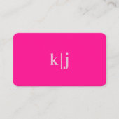 Monogram Hot Pink Einfacher Moderner QR-Code Visitenkarte (Vorderseite)