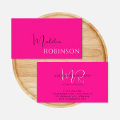 Monogram Hot Pink Elegant Feminine Minimalistisch Visitenkarte