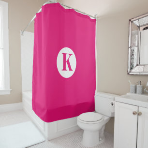 Monogram Hot Pink Initial Individuelle Name Modern Duschvorhang