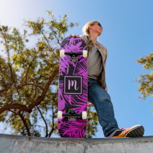 Monogram, hot pink, lila Omerblatt cool trendy Skateboard