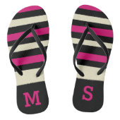Monogram Hot Pink Niedlich Modern Modern Pattern Badesandalen (Fußbett)