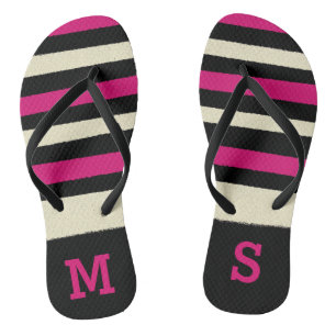 Monogram Hot Pink Niedlich Modern Modern Pattern Badesandalen