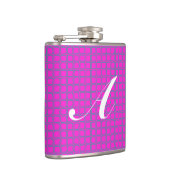 Monogram Hot Pink Niedlich Modern Modern Pattern Flachmann (Rechts)