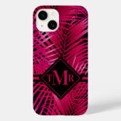 Monogram Hot Pink Palm Case-Mate iPhone Hülle (Rückseite)