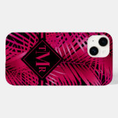 Monogram Hot Pink Palm Case-Mate iPhone Hülle (Rückseite (Horizontal))