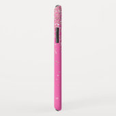 Monogram, Hot Pink und Glitzer-Sparkon Case-Mate iPhone Hülle (Hinten/Rechts)