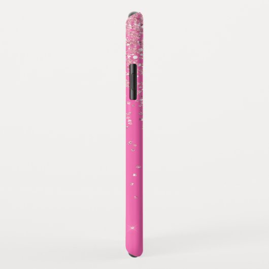 Monogram, Hot Pink und Glitzer-Sparkon Case-Mate iPhone Hülle (Hinten/Rechts)