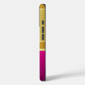 Monogram Hot Pink und Gold Mesh Case-Mate iPhone Hülle (Rückseite / Links)