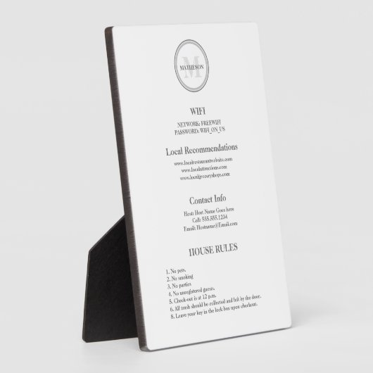 Monogram Hotel Guest Wifi und regiert Gastfreundsc Fotoplatte (Seite)