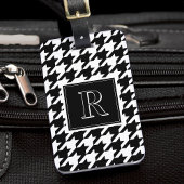 Monogram Houndstooth Pattern Black & White Gepäckanhänger