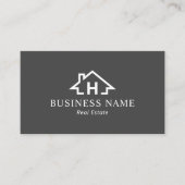 Monogram House-Logo für Real Anwesen Beruflich gra Visitenkarte (Vorderseite)
