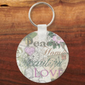 Monogram Hübsch Floral Girl Pattern Schlüsselanhänger (Vorderseite)