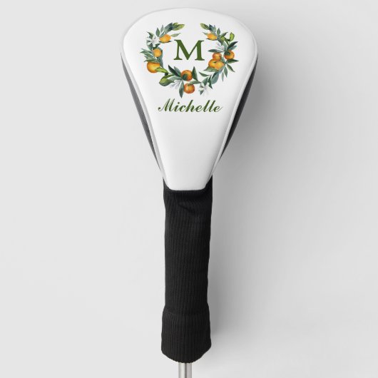 Monogram Hübsch orange Keilbutterfly Golf Headcover (Vorderseite)