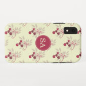 Monogram Hübsch Red Cherry iPhone Case-Mate iPhone Hülle (Rückseite (Horizontal))