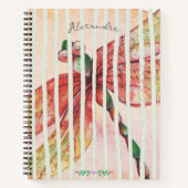 Monogram Hübsche Aquarellfliege gürtelrosa Notizblock (Vorderseite)