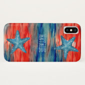 Monogram Hübsche handgemalte Ozeane Starfish Case-Mate iPhone Hülle (Rückseite (Horizontal))