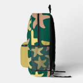 Monogram hübsche Starfish Grüne Beige Moderne Bedruckter Rucksack (Rechts)