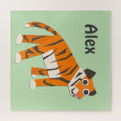 Monogram Hübscher Tiger Orange Puzzle (Horizontal)