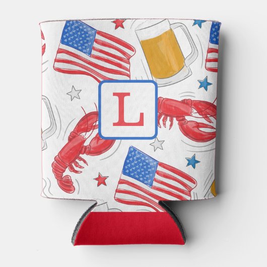 Monogram Hummer Beer Flag Star Dosenkühler (Vorderseite)