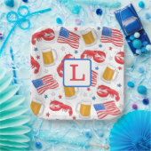 Monogram Hummer Beer Flag Star Pappteller (Party)