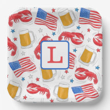Monogram Hummer Beer Flag Star