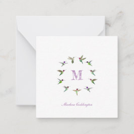 Monogram Hummingbird Mitteilungskarte