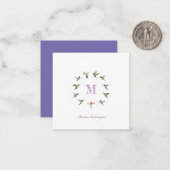 Monogram Hummingbird Mitteilungskarte (Vorderseite/Rückseite Beispiel)