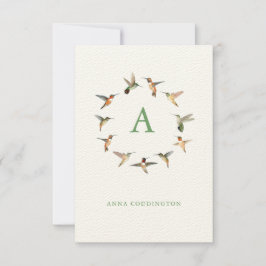 Monogram Hummingbird Mitteilungskarte